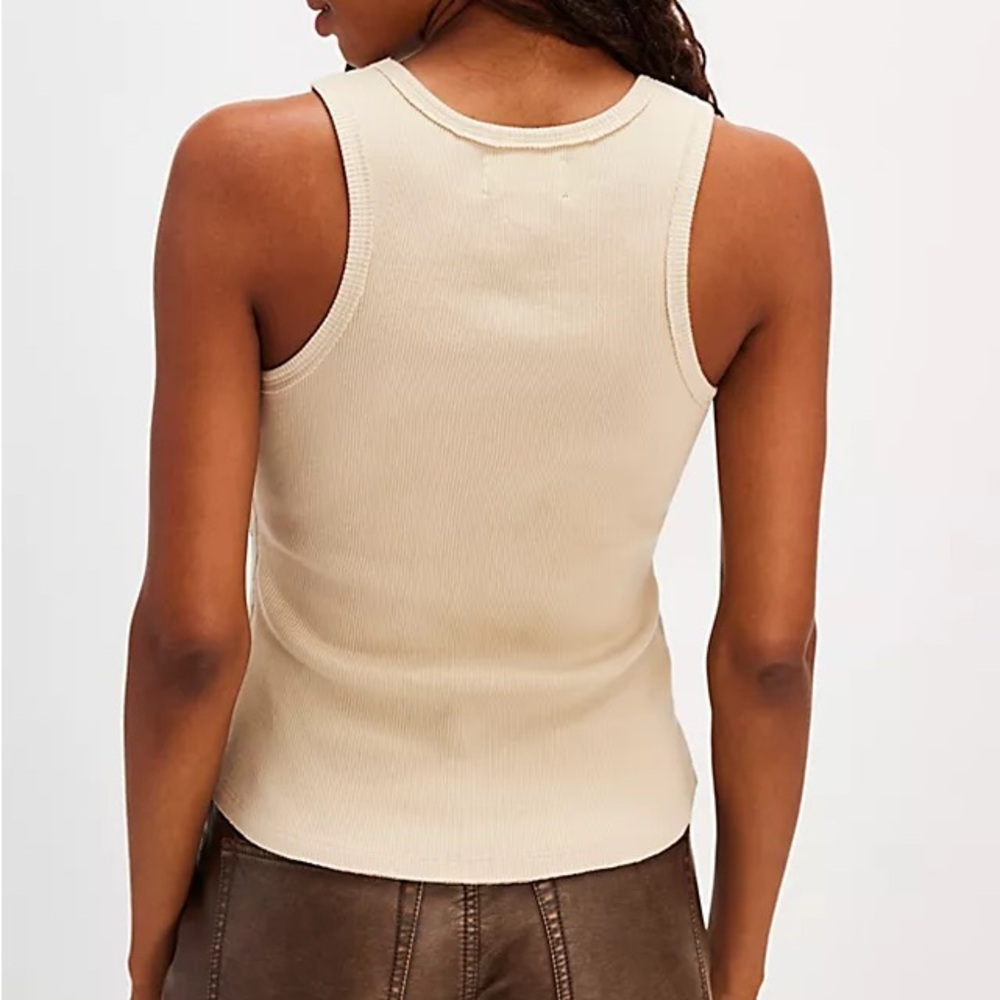 Free People Cream Sleeveless Top